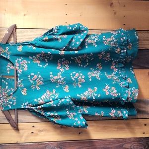 Target brand floral cold shoulder sheer blouse